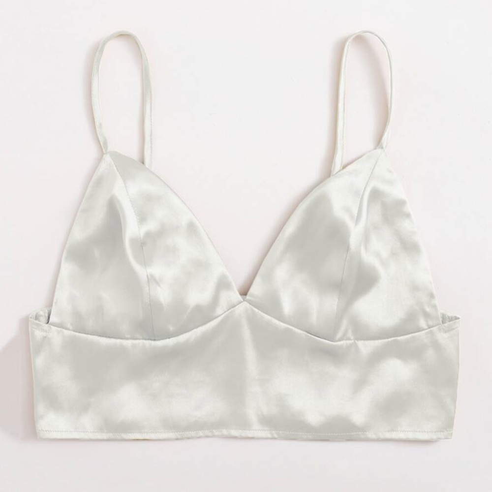 Silky White Crop Top